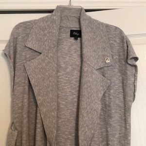 Obey short-sleeve longline cardigan with sash